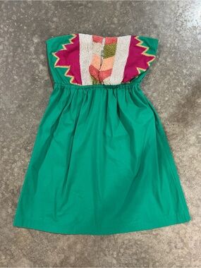 Judith March Embellished Strapless Mini Dress Green Beaded Boho